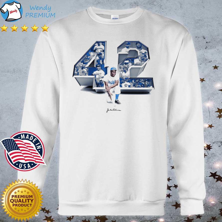 Dodgers Jackie Robinson 42 Hoodie from Homage. | Ash | Vintage Apparel from Homage.