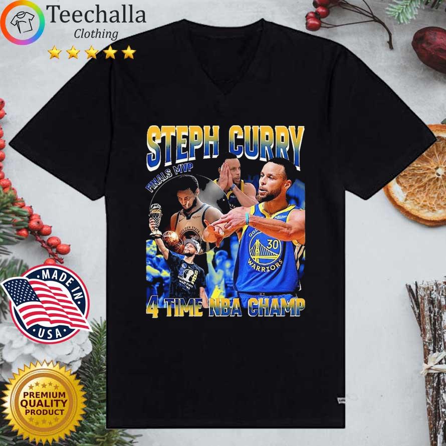 Steph Curry MVP Finals Golden State Warriors 4 Time NBA Championship Shirt V-Neck
