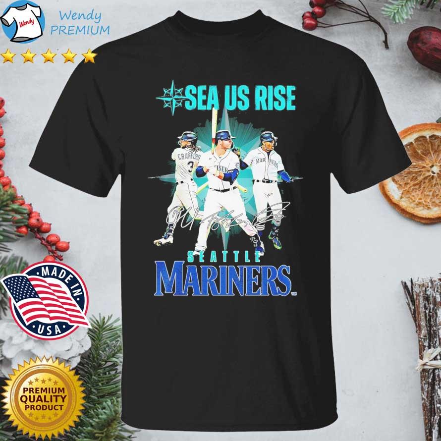 Seattle Mariners Sea Us Rise J. P. Crawford signatures shirt