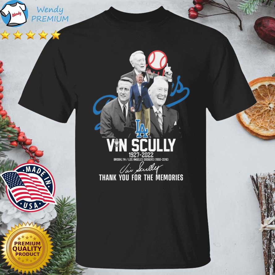Vin Scully Dodgers Thank You For The Memories Vin Scully 1927-2022 Shirt