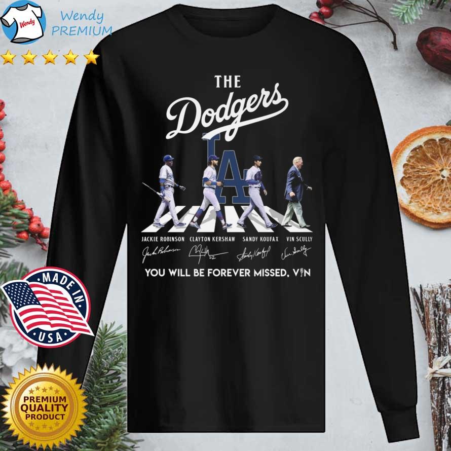 Official the Dodgers Abbey Road You Will Be Forever Missed Vin Scully  Signatures shirt, hoodie, sweater, long sleeve and tank top