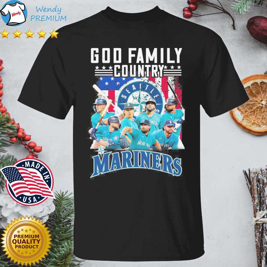 Funny god Family Country Seattle Mariners American Flag shirt