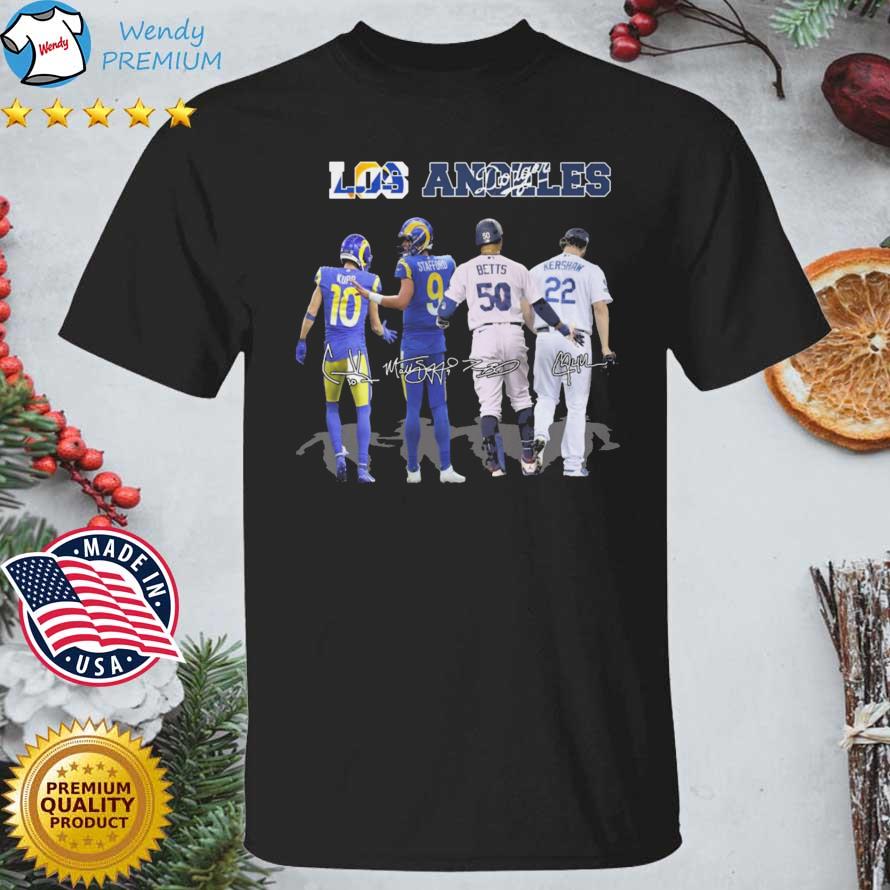 Los Angeles Sports Los Angles Rams And Los Angeles Dodgers Kupp Stafford Betts And Kershaw Signatures shirt