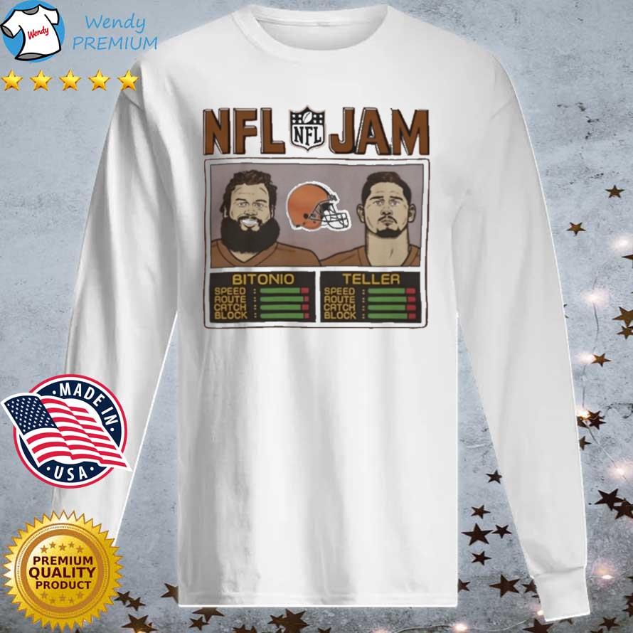 NFL Jam Cleveland Browns Joel Bitonio And Wyatt Teller Shirt Longsleeve tee trang