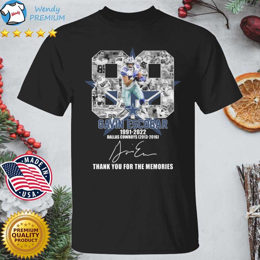 Gavin Escobar 1991-2022 Dallas Cowboys 2013-2016 Thank You For The Memories Signature shirt