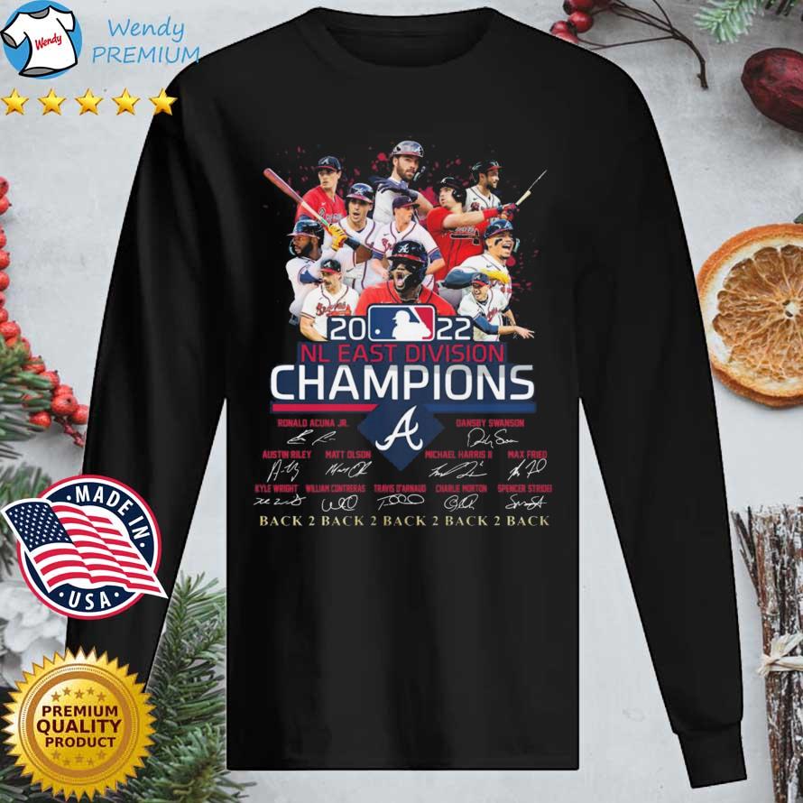 Atlanta Braves 2022 NL East Division Champions Back 2 Back Signatures  shirt, hoodie, sweater, long sleeve and tank top