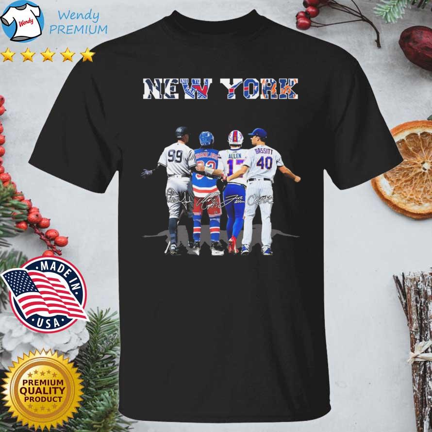 New York Yankees New York Rangers Buffalo Bills And New York Mets Signatures shirt