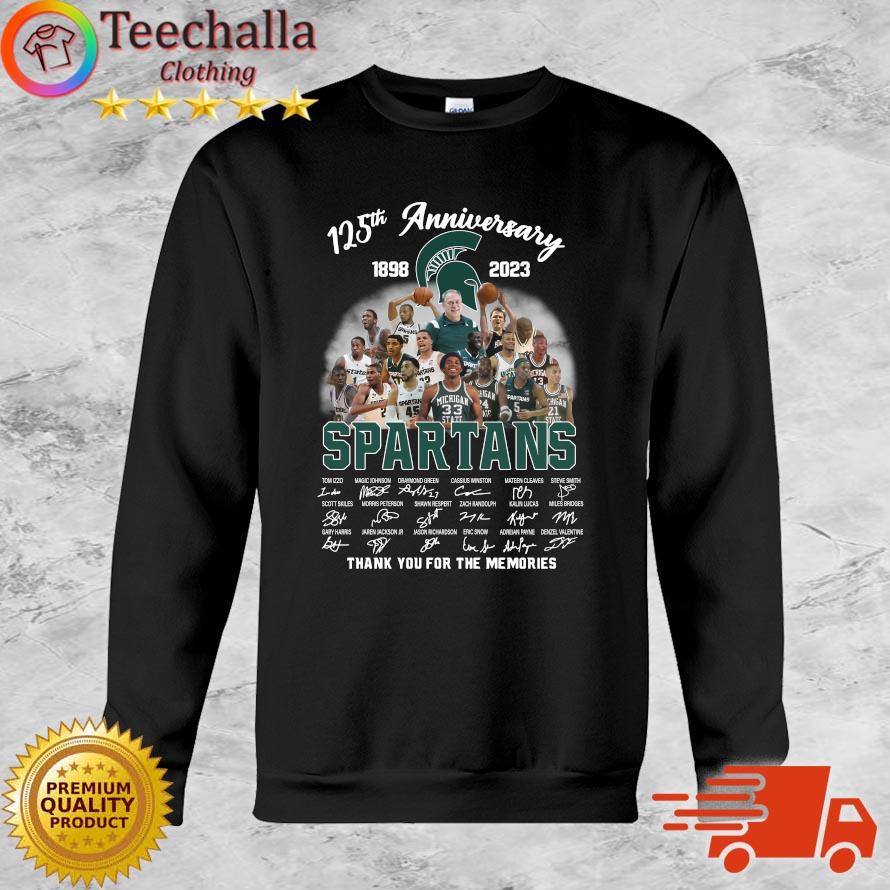 Official Michigan State Spartans 125th anniversary 1898-2023 thank you for the memories signatures shirt