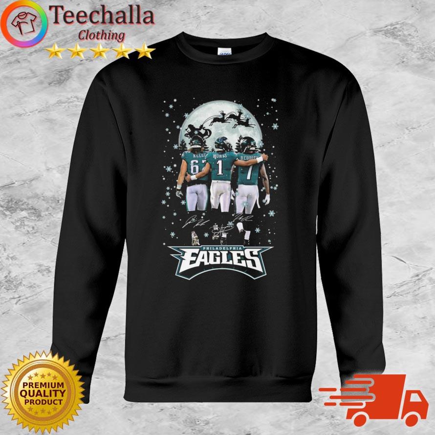 Philadelphia Eagles Kelce Hurts And Reddick Signatures Merry Christmas sweater