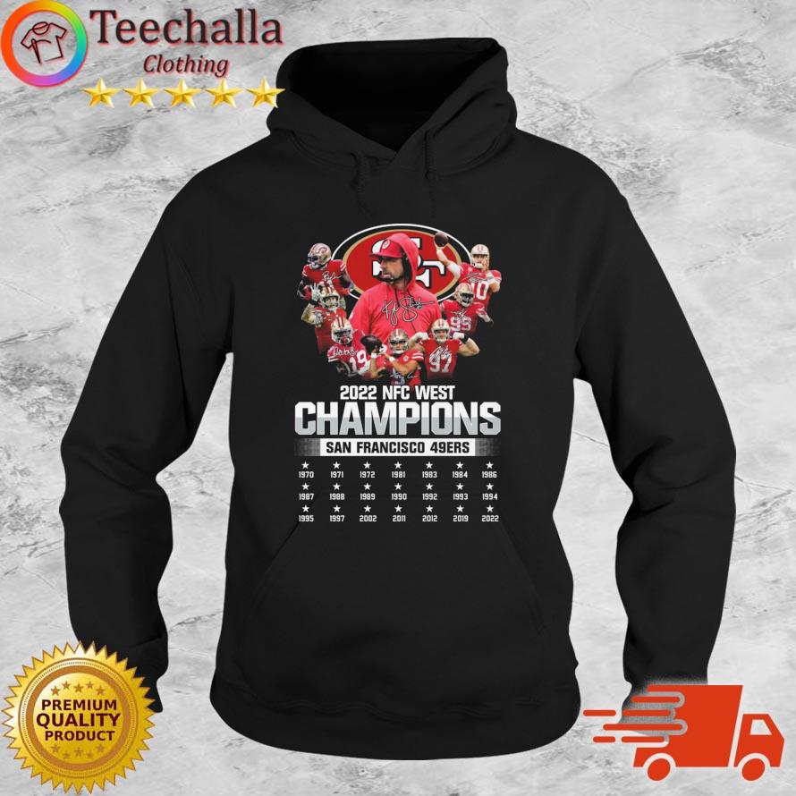 San Francisco 49ers 2022 NFC West Champions 1970-2022 Signatures s Hoodie