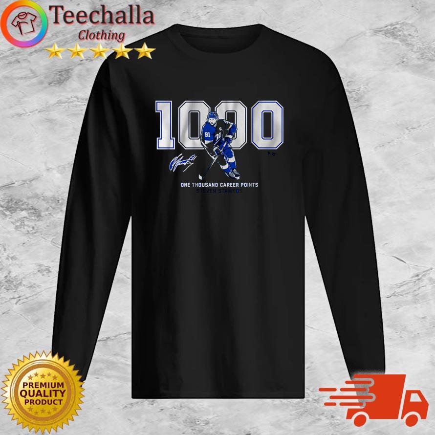 Tampa Bay Lightning Steven Stamkos One Thousand Career Points Signature Shirt Long Sleeve