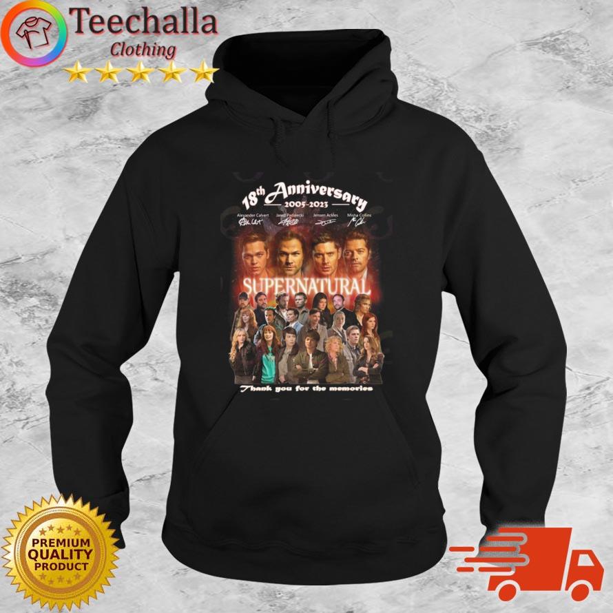 18th Anniversary 2005-2023 Supernatural Thank You For The Memories Signatures s Hoodie