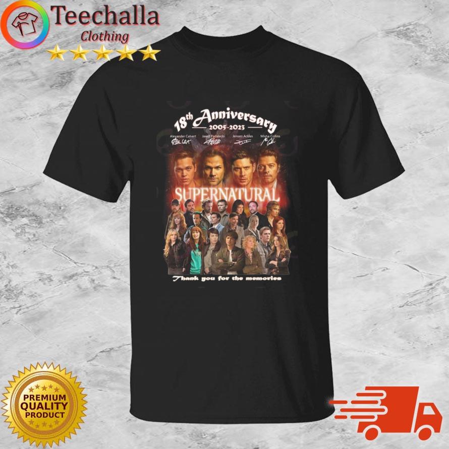 18th Anniversary 2005-2023 Supernatural Thank You For The Memories Signatures shirt