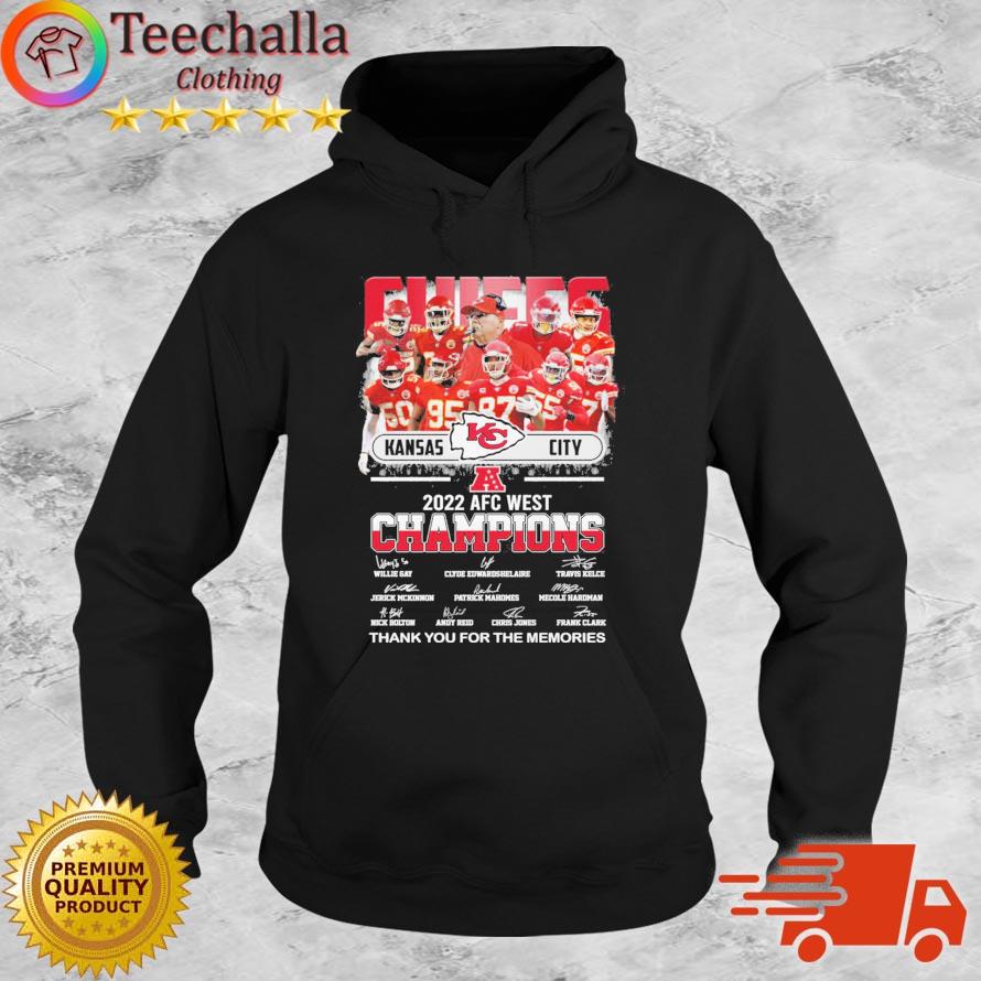 Kansas City Chiefs 2022 AFC West Champions Thank You For The Memories Signatures s Hoodie