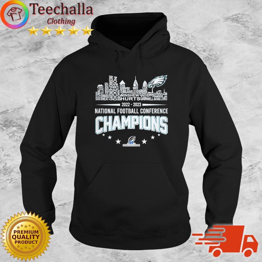 Philadelphia Eagles Player Names Skyline 2022-2023 National Football Conference Champions s Hoodie