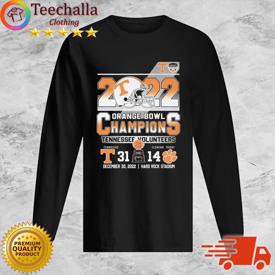 Tennessee Volunteers Vs Clemson Tigers 31-14 Orange Bowl Champions 2022 Hard Rock Stadium s Long Sleeve